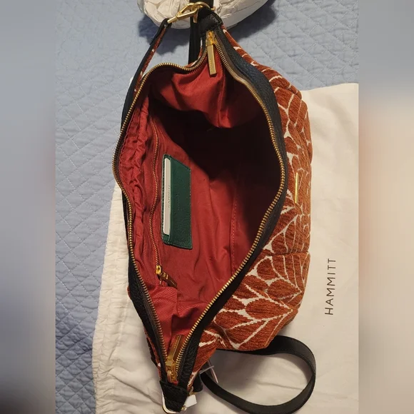 Hammitt *Morgan* Texas Tapestry Crossbody | EUC | Gold Accents | Black Leather - Picture 2 of 5